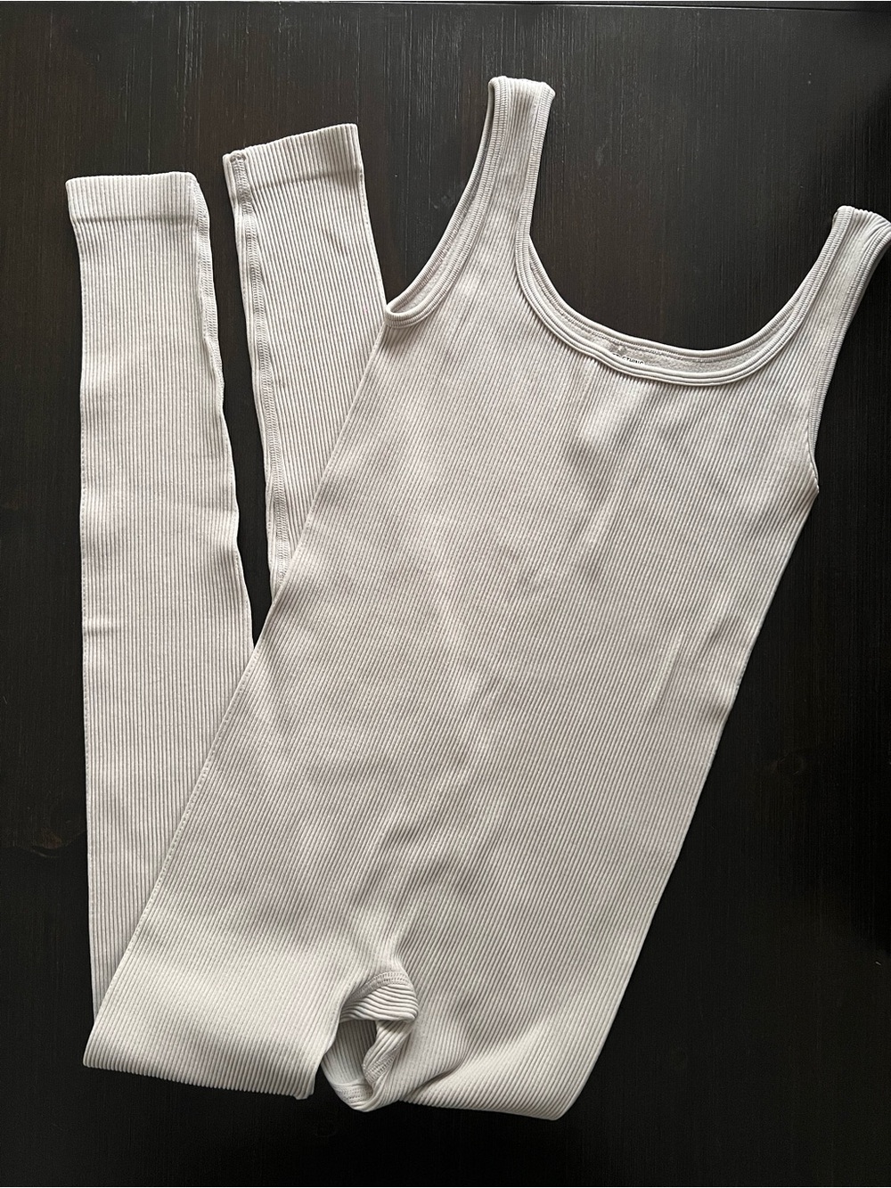PrettyLittleThing Ribbed Sleeveless Jumpsuit in Light Gray